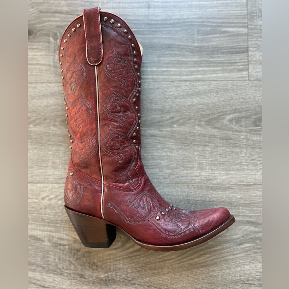 Old Gringo Terra Beautiful Studded Red Leather aWestern Boots - Picture 2 of 7